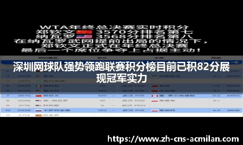 深圳网球队强势领跑联赛积分榜目前已积82分展现冠军实力