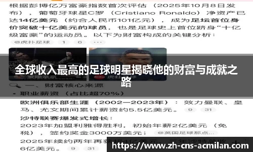 全球收入最高的足球明星揭晓他的财富与成就之路
